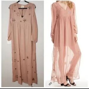 Cloud Chaser Pink Starry Long Sleeve Dress